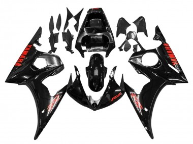 Großhandel Yamaha YZF R6 Motorrad Verkleidung 2003-2004 - Glanzendes Schwarz Rot