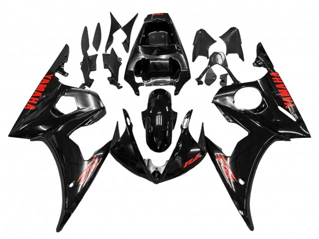 Großhandel Yamaha YZF R6 Motorrad Verkleidung 2003-2004 - Glanzendes Schwarz Rot