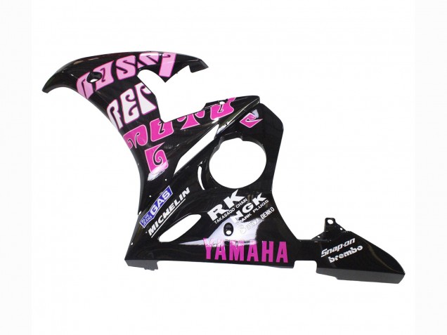 Großhandel Yamaha YZF R6 Motorrad Verkleidung 2003-2004 - Gelb Rosa Glanzendes Schwarz Rossi Repsol 46