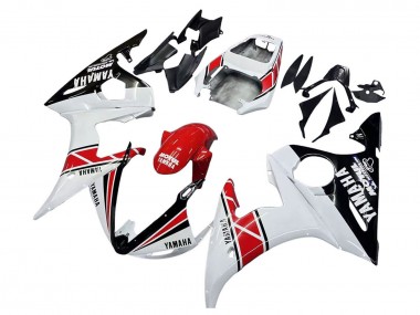 Großhandel Yamaha YZF R6 Motorrad Verkleidung 2003-2004 - Weiss Rot Glanzendes Schwarz Motul