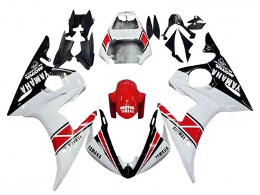 Großhandel Yamaha YZF R6 Motorrad Verkleidung 2003-2004 - Weiss Rot Glanzendes Schwarz Motul