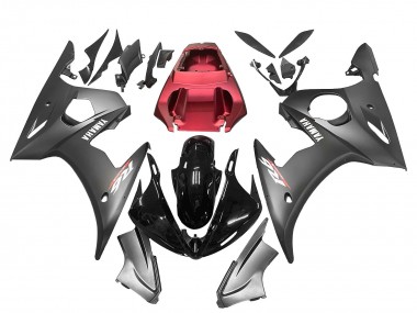 Großhandel Yamaha YZF R6 Motorrad Verkleidung 2003-2004 - Rot Glanzendes Schwarz Matt Schwarz