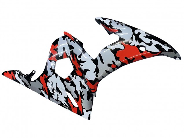 Großhandel Yamaha YZF R6 Motorrad Verkleidung 2003-2004 - Schwarz Rot Grau Camouflage