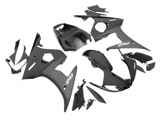 Großhandel Yamaha YZF R6S Motorrad Verkleidung 2006-2009 - Glanzendes Schwarz Matt Schwarz