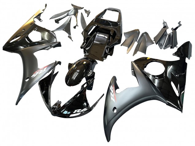 Großhandel Yamaha YZF R6 Motorrad Verkleidung 2003-2004 - Glanzendes Schwarz Matt Schwarz Gold Chameleon