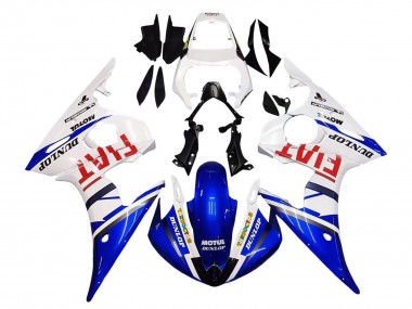 Großhandel Yamaha YZF 600 R6 Motorrad Verkleidung 2005 - Weiss Blau Dunlop Fiat Motul