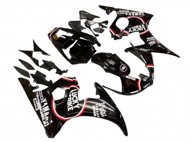 Großhandel Yamaha YZF 600 R6 Motorrad Verkleidung 2005 - Glanzendes Schwarz Weiss Lucky Strike Motul