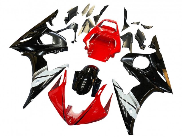 Großhandel Yamaha YZF 600 R6 Motorrad Verkleidung 2005 - Rot Weiss Glanzendes Schwarz