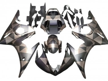 Großhandel Yamaha YZF 600 R6 Motorrad Verkleidung 2005 - Matt Schwarz Grau Geometric