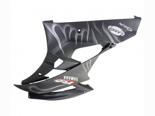 Großhandel Yamaha YZF 600 R6 Motorrad Verkleidung 2006-2007 - Matt Schwarz Silber Flamme