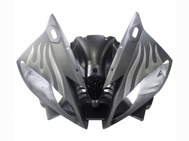 Großhandel Yamaha YZF 600 R6 Motorrad Verkleidung 2006-2007 - Matt Schwarz Silber Flamme