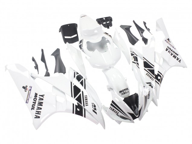 Großhandel Yamaha YZF 600 R6 Motorrad Verkleidung 2006-2007 - Weiss Glanzendes Schwarz Motul Michelin