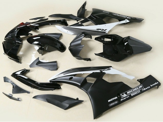 Großhandel Yamaha YZF 600 R6 Motorrad Verkleidung 2006-2007 - Glanzendes Schwarz Matt Schwarz Weiss Motul Michelin