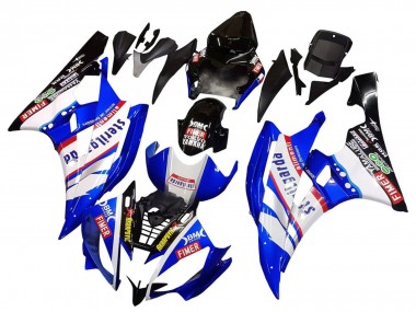Großhandel Yamaha YZF 600 R6 Motorrad Verkleidung 2006-2007 - Weiss Blau Schwarz Fimer Volvo Yamalube Sterilgarda