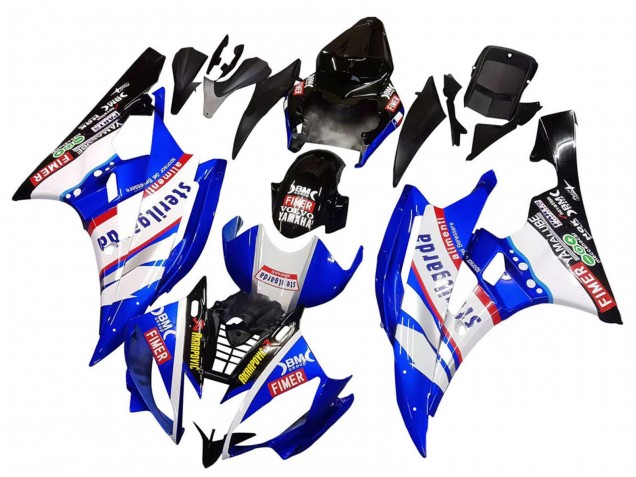 Großhandel Yamaha YZF 600 R6 Motorrad Verkleidung 2006-2007 - Weiss Blau Schwarz Fimer Volvo Yamalube Sterilgarda