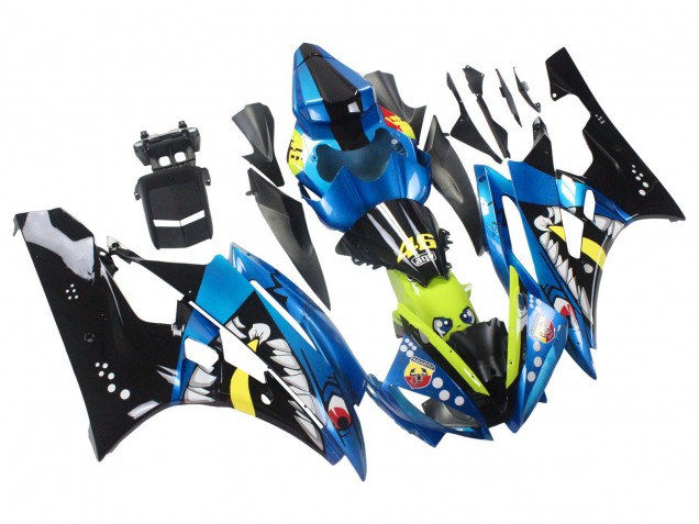 Großhandel Yamaha YZF 600 R6 Motorrad Verkleidung 2006-2007 - Blau Neon Grun Schwarz Hai