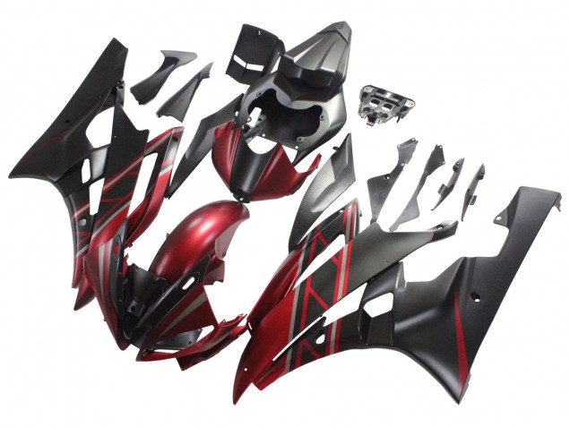 Großhandel Yamaha YZF 600 R6 Motorrad Verkleidung 2006-2007 - Rot Matt Schwarz