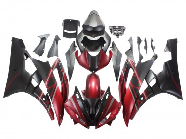Großhandel Yamaha YZF 600 R6 Motorrad Verkleidung 2006-2007 - Rot Matt Schwarz