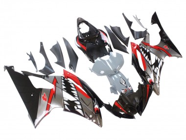 Großhandel Yamaha YZF 600 R6 Motorrad Verkleidung 2008-2016 - Silber Schwarz Rot Hai 4