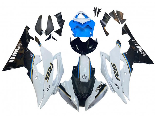 Großhandel Yamaha YZF 600 R6 Motorrad Verkleidung 2008-2016 - Weiss Blau Glanzendes Schwarz