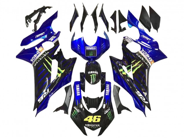 Großhandel Yamaha YZF 600 R6 Motorrad Verkleidung 2017-2023 - Blau Glanzendes Schwarz Grun Monster ENEOS Yamalube