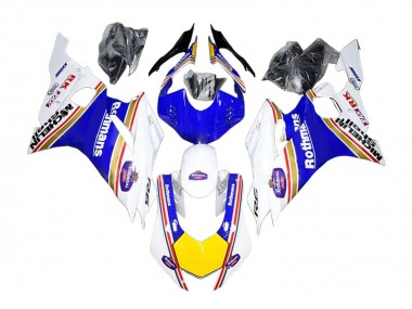 Großhandel Yamaha YZF 600 R6 Motorrad Verkleidung 2017-2023 - Weiss Blau Gelb Rothmans