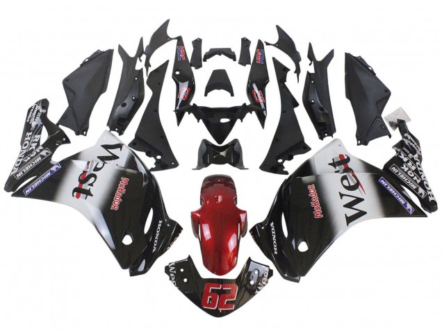 Großhandel Honda CBR250RR Motorrad Verkleidung 2011-2015 - Glanzendes Schwarz Weiss West Rot HRC 62