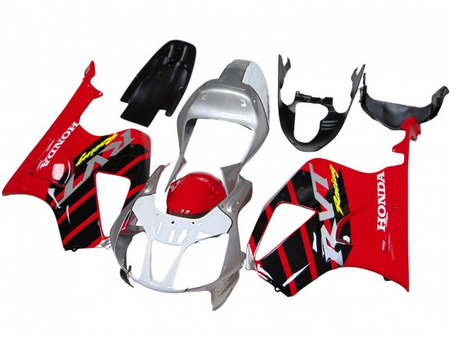 Großhandel Honda VTR1000 Motorrad Verkleidung 2000-2006 - Silber Rot Schwarz Streifen Rennen