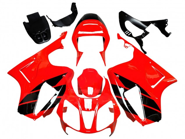 Großhandel Honda VTR1000 Motorrad Verkleidung 2000-2006 - Rot Glanzendes Schwarz Streifen