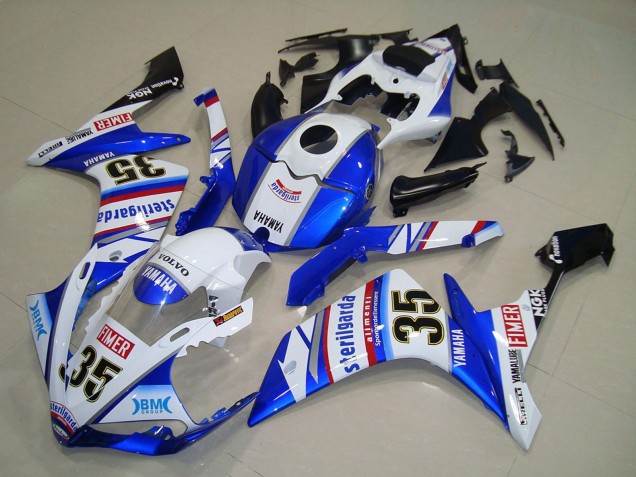 Großhandel Yamaha YZF R1 Motorrad Verkleidung 2007-2008 - Weiss Blau Rot Schwarz Volvo Sterilgarda Yamalube Fimer 35