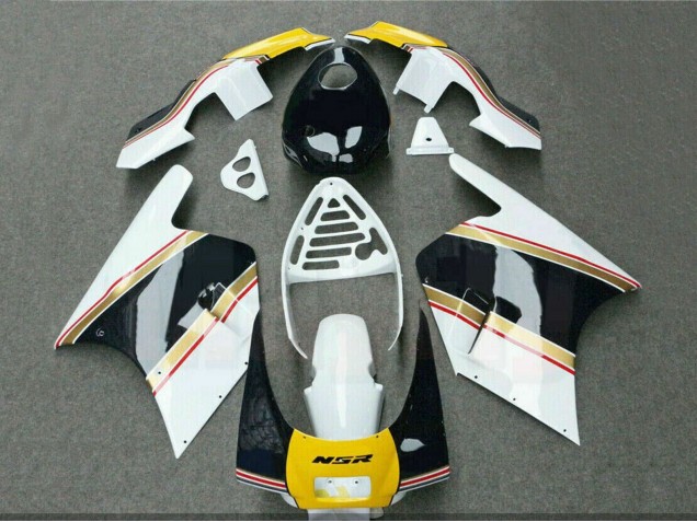 Großhandel Honda NSR250R Motorrad Verkleidung 1988-1989 - Weiss Gelb Gold Glanzendes Schwarz