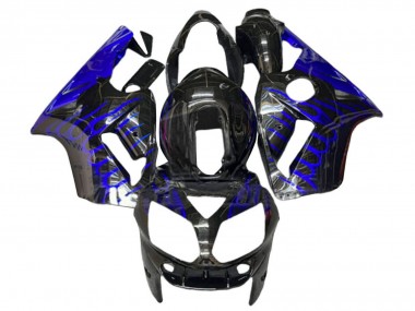 Großhandel Kawasaki ZX12R Motorrad Verkleidung 2000-2001 - Glanzendes Schwarz Blau Flamme