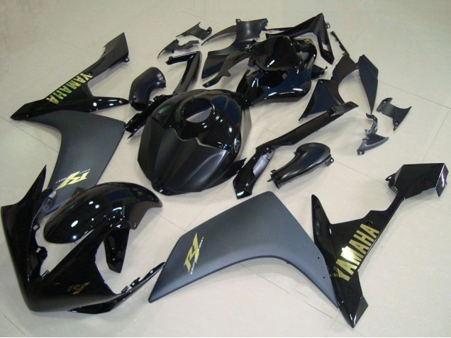 Großhandel Yamaha YZF R1 Motorrad Verkleidung 2007-2008 - Glanzendes Schwarz Matt Schwarz Gold