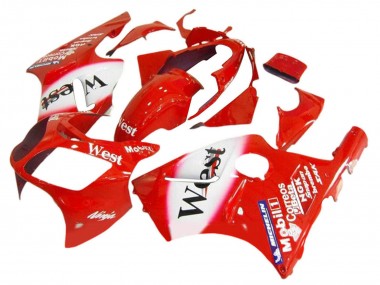 Großhandel Kawasaki ZX12R Motorrad Verkleidung 2000-2001 - Rot Weiss Schwarz West