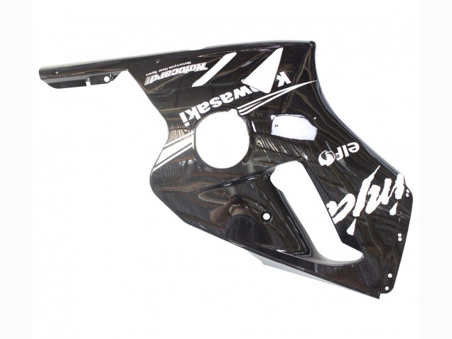 Großhandel Kawasaki ZX12R Motorrad Verkleidung 2000-2001 - Glanzendes Schwarz Weiss Elf Schnee