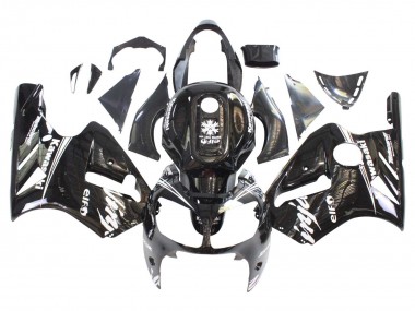 Großhandel Kawasaki ZX12R Motorrad Verkleidung 2000-2001 - Glanzendes Schwarz Weiss Elf Schnee