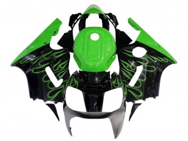 Großhandel Kawasaki ZX12R Motorrad Verkleidung 2002-2006 - Glanzendes Schwarz Grun Flamme