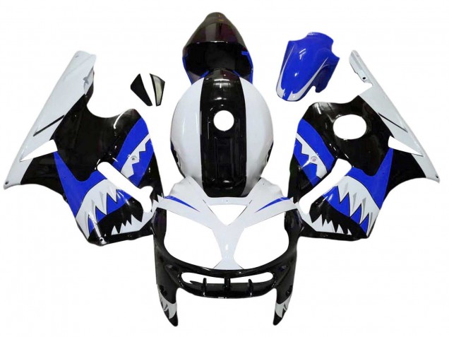 Großhandel Kawasaki ZX12R Motorrad Verkleidung 2002-2006 - Weiss Blau Schwarz Hai