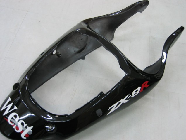Großhandel Kawasaki ZX9R Motorrad Verkleidung 2000-2001 - Glanzendes Schwarz Weiss West