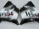 Großhandel Kawasaki ZX9R Motorrad Verkleidung 2000-2001 - Glanzendes Schwarz Weiss West