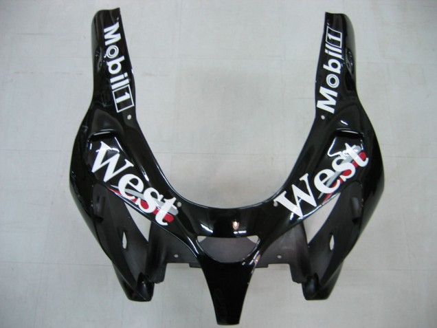 Großhandel Kawasaki ZX9R Motorrad Verkleidung 2000-2001 - Glanzendes Schwarz Weiss West