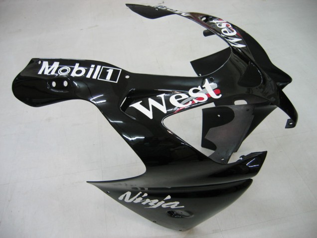 Großhandel Kawasaki ZX9R Motorrad Verkleidung 2000-2001 - Glanzendes Schwarz Weiss West