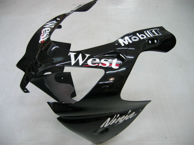 Großhandel Kawasaki ZX9R Motorrad Verkleidung 2000-2001 - Glanzendes Schwarz Weiss West