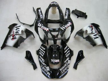 Großhandel Kawasaki ZX9R Motorrad Verkleidung 2000-2001 - Glanzendes Schwarz Weiss West