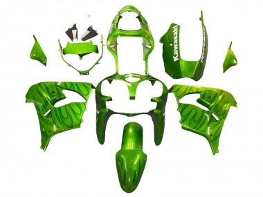 Großhandel Kawasaki ZX9R Motorrad Verkleidung 2000-2001 - Grun Flamme