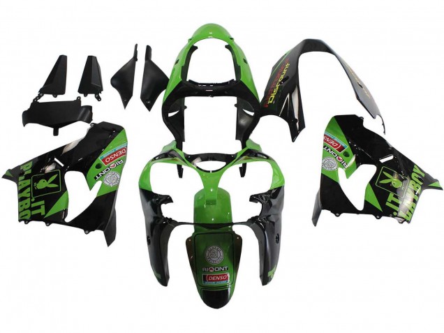 Großhandel Kawasaki ZX9R Motorrad Verkleidung 2000-2001 - Grun Schwarz Playboy Denso