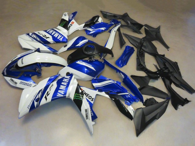 Großhandel Yamaha YZF R3/R25 Motorrad Verkleidung 2015-2018 - Weiss Blau Yamalube ENEOS Monster
