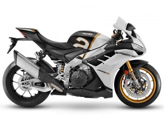 Großhandel Aprilia RSV4 1100 Motorrad Verkleidung 2021-2024 - Matt Weiss Schwarz Gold