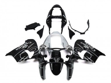 Großhandel Kawasaki ZX9R Motorrad Verkleidung 2002-2003 - Glanzendes Schwarz Weiss Corona Extra