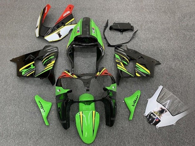 Großhandel Kawasaki ZX9R Motorrad Verkleidung 2002-2003 - Grun Schwarz Gelb Orange